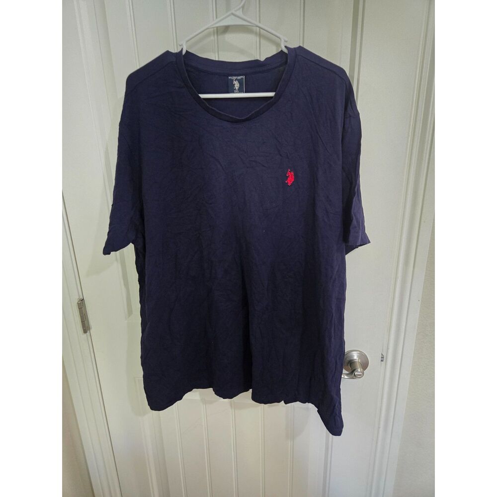 U.S. Polo Assn Men’s 2XL Navy Blue T-Shirt Red Pony Logo 100% Cotton